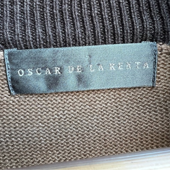 Oscar de la Renta Men’s Tan Quarter Zip Sweater, Size Medium - Picture 5 of 9